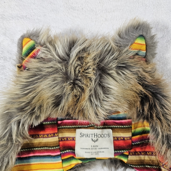 spirithoods lion faux fur collectable scarf hood rare los angeles made unisex - Picture 3 of 8